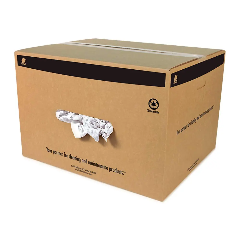 50Lb Box of White T-Shirt Rags