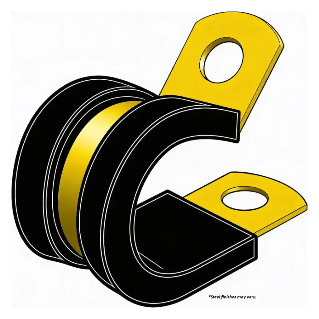 3/8" Steel Rubber Insulated Loop Clamp [0.40 (3/8") Mounting Hole]