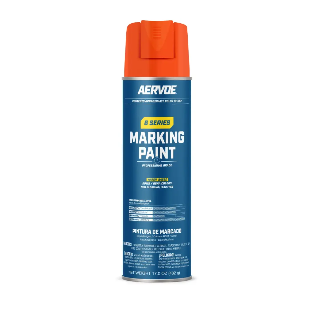 Fluorescent Red-Orange Water Based Marking Paint 17oz. (Seymour/Aervoe)