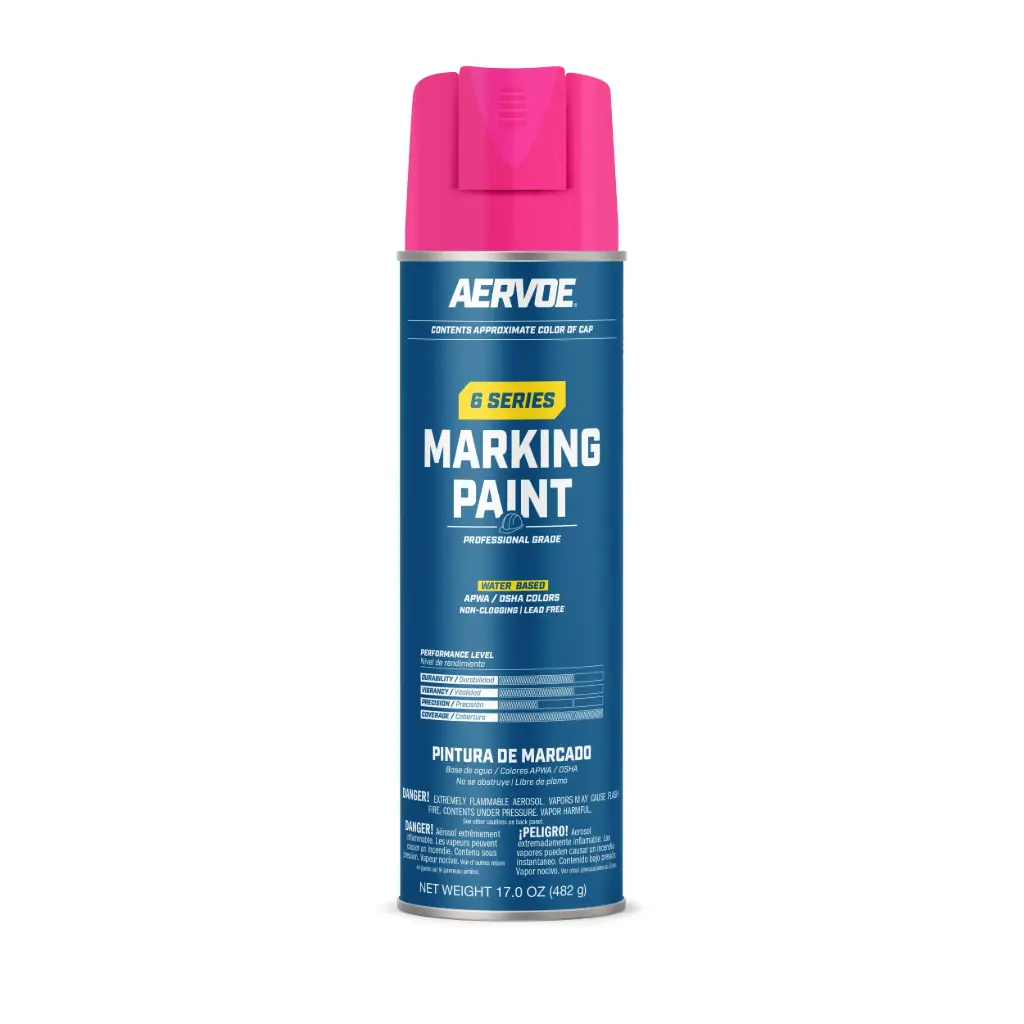 Hot Pink Fluorescent Water Based Marking Paint 17oz. (Seymour/Stripe)