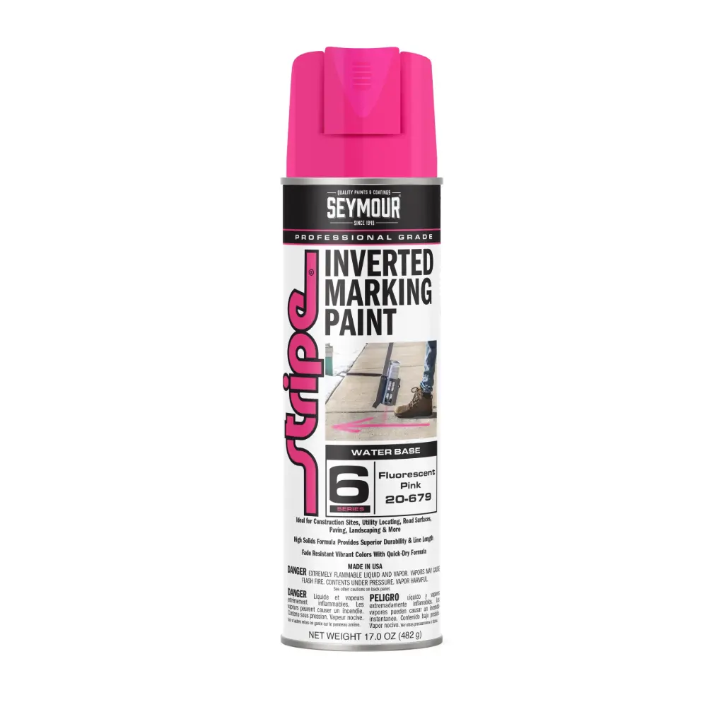 Hot Pink Fluorescent Water Based Marking Paint 17oz. (Seymour/Stripe)