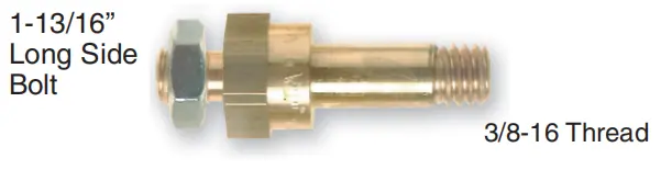 3/8-16" X 1-13/16" Long Side Post Adapter Brass