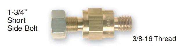3/8-16" X 1-3/4" Short Side Post Adapter Brass