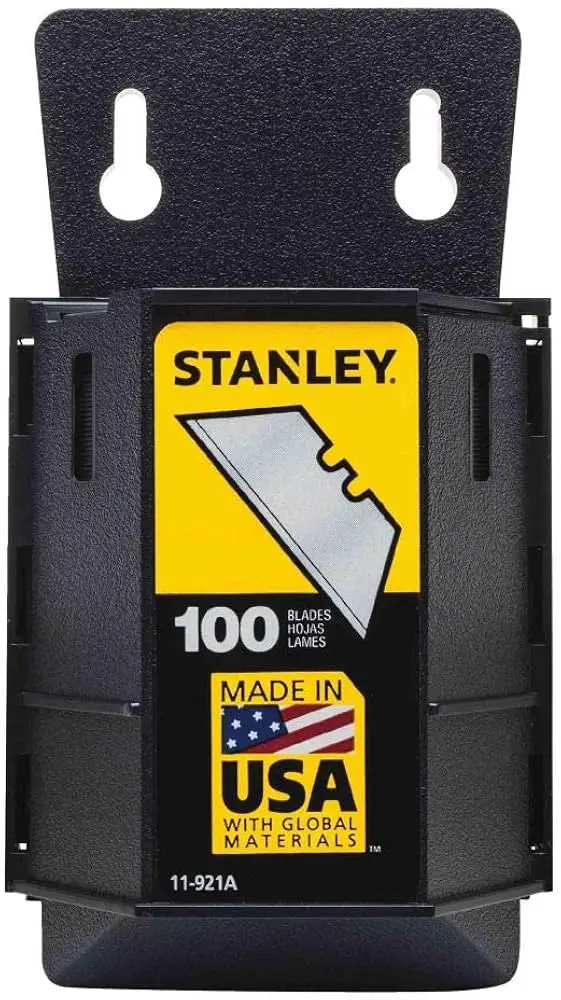 100Pk Utility Knife Blade Dispenser Heavy Duty (Stanley)