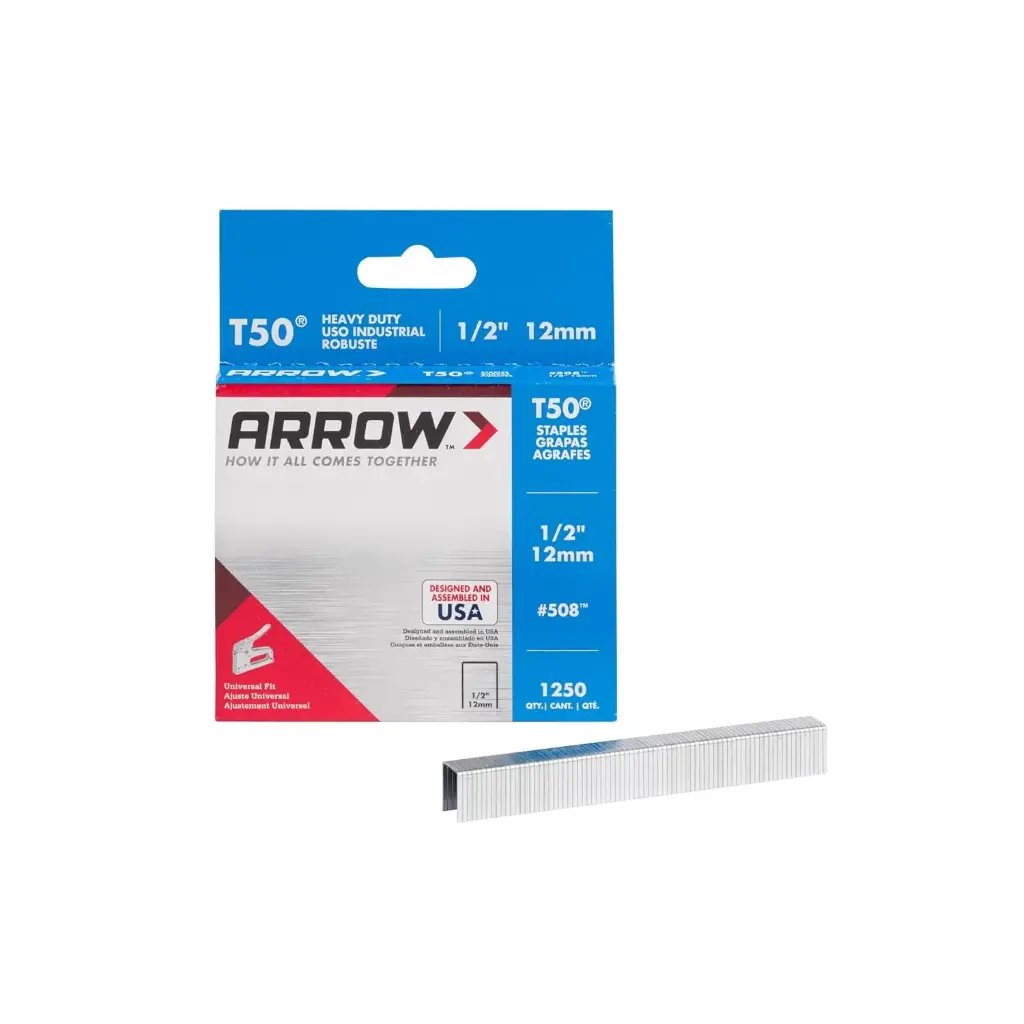 1,250Pc 1/2" T50 Staples (Arrow)