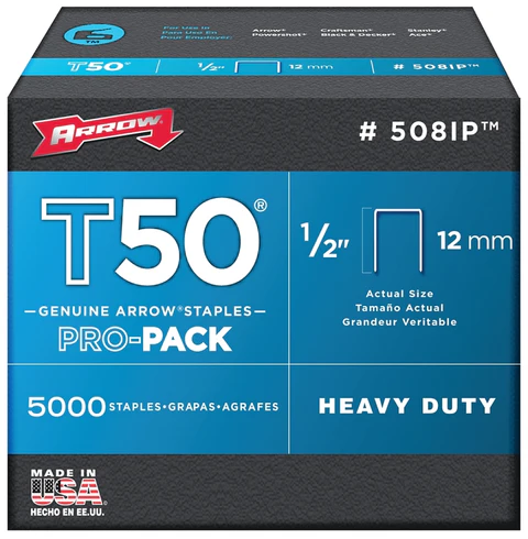 5,000Pc 1/2" T-50 Staples (Arrow)