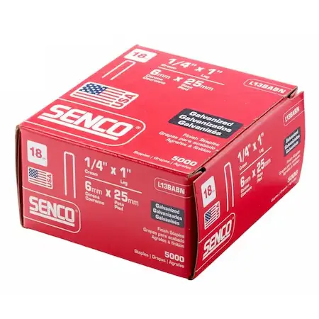 18Ga X 1/4 (Cr) X 1" (L) Galvanized Staples [5,000] (Senco)