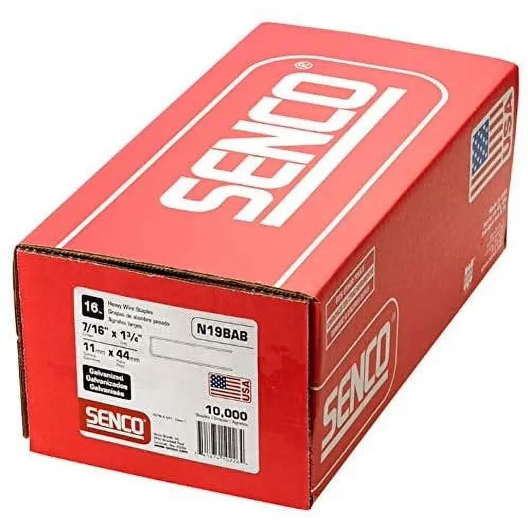16Ga X 7/16" (Cr) X 1-3/4" (L) Electrical Galvanized Staples [10,000] (Senco)