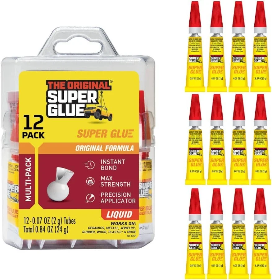 12Pk Super Glue [2g/0.07oz Tubes] (The Original Super Glue)