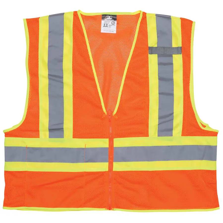 Class 2 Safety Vest Orange Zipper (3X-Large)
