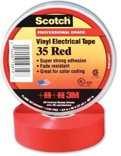 Scotch 35 Electrical Tape 3/4" X 66FT. (Red)