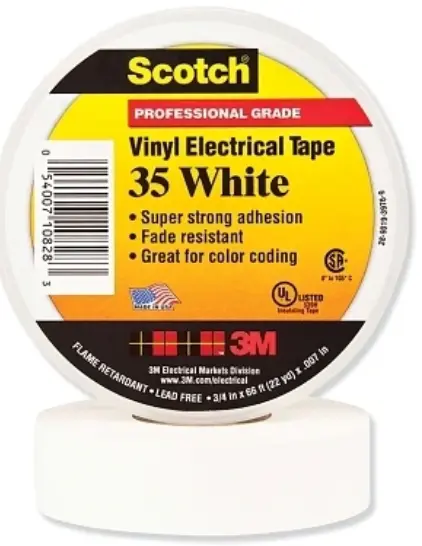 Scotch 35 Electrical Tape 3/4" X 66FT. (White)