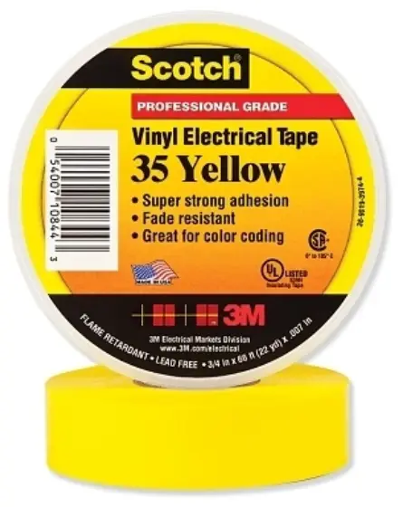 Scotch 35 Electrical Tape 3/4" X 66FT. (Yellow)