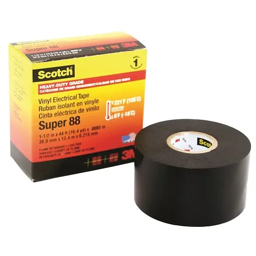 Super 88 Black Electrical Tape 1-1/2" X 44Ft. (3M/Scotch)