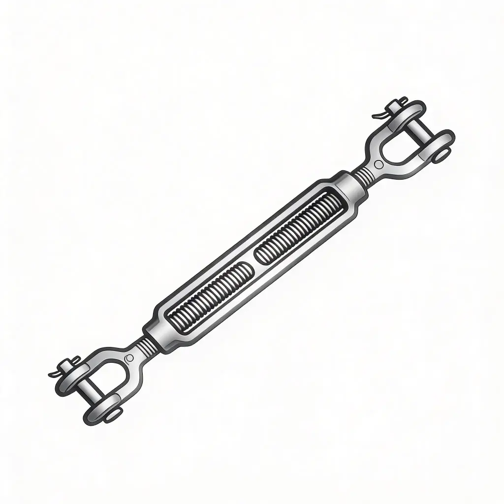 1" X 24" Jaw to Jaw Turnbuckle 10,000lb Capacity Galvanized [38.89" to 64.89"] NOT FOR LIFTING
