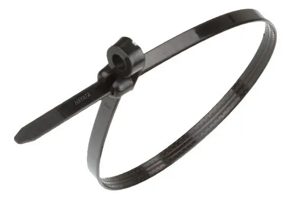 13.9"-120Lb Mountable Tie Wrap UV Black W/Stainless Steel Barb [50Pk] (T&B/Ty-Rap)
