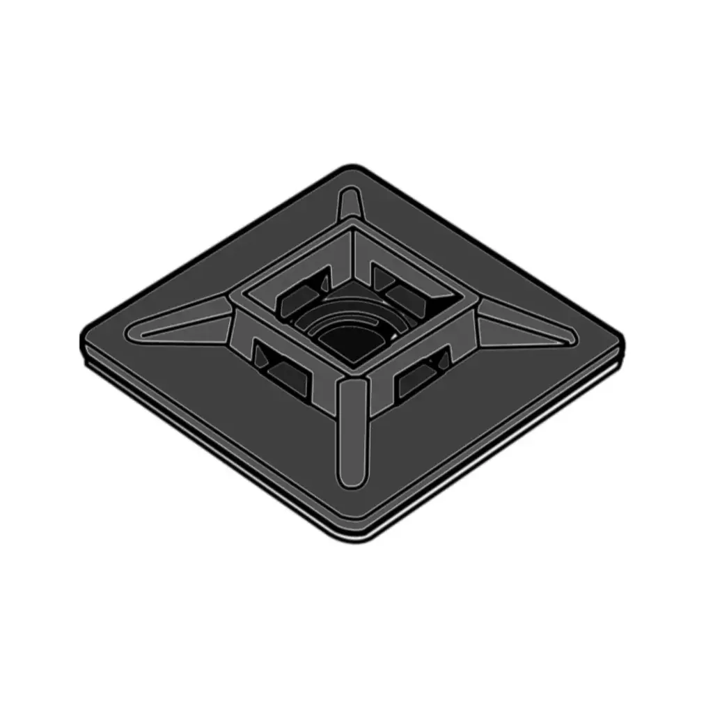 3/4" Black Tie Wrap Mount [#6 Screw] 18-50Lb