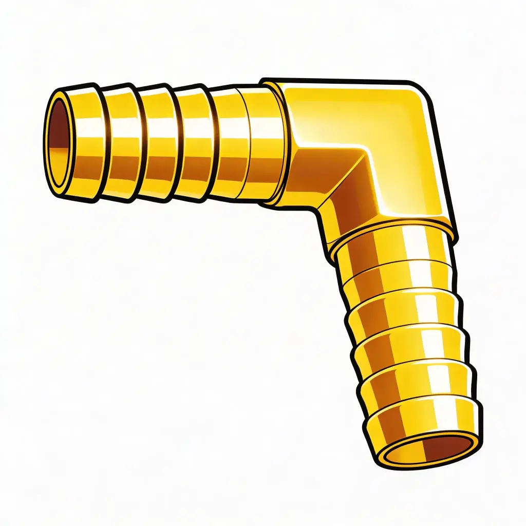 1/2" Brass 90° Elbow Barbed Hose Mender