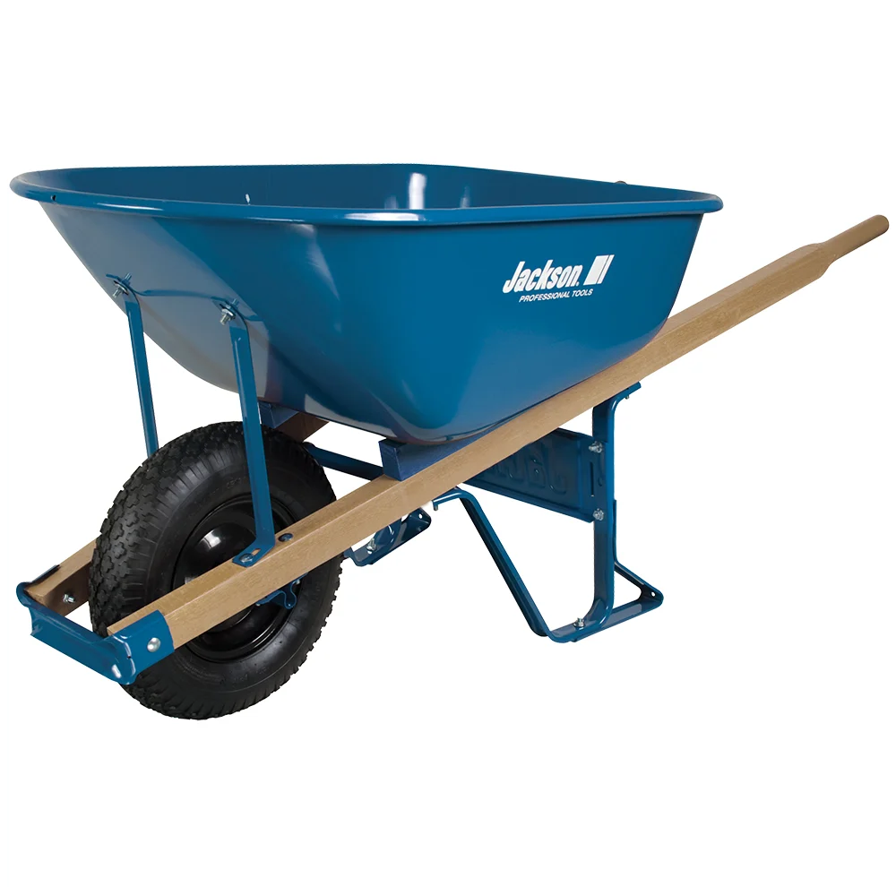 6cf. Steel Tray Contractors Wheelbarrow W/Wooden Handles (Jackson/Union)