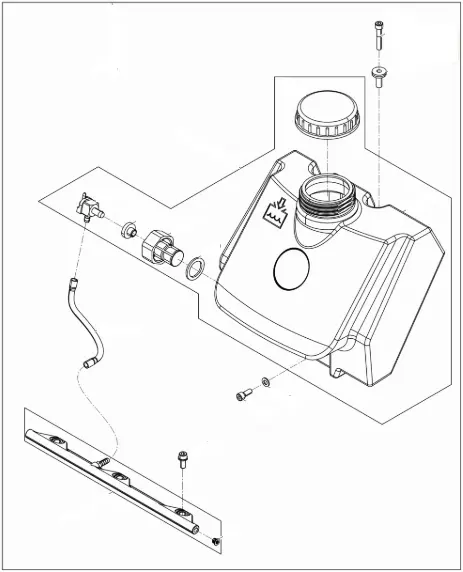 Complete Water Tank Kit W/Water Bar & Mounting Hardware (Wacker Neuson)