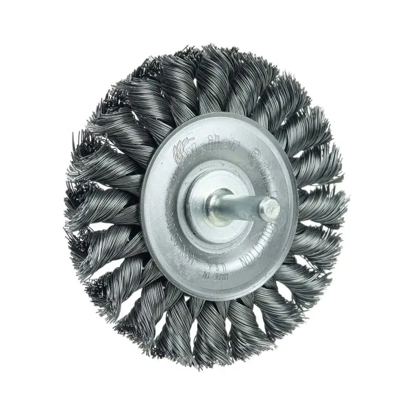 3" X .014 X 1/4" Stem Knotted Wire Wheel Steel