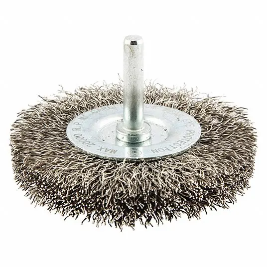 3" X .014 X 1/4" Stem Crimped Wire Wheel Stainless Steel [17979/39048]