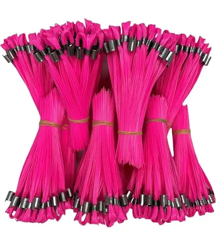 [1000Ct] 6" Pink Marking Whiskers