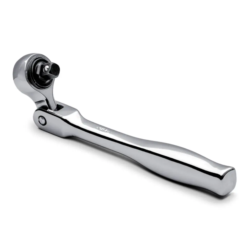 1/4" Dr. X 5-1/2" Flex Head Chrome Ratchet W/Contour Grip (Wright/USA)