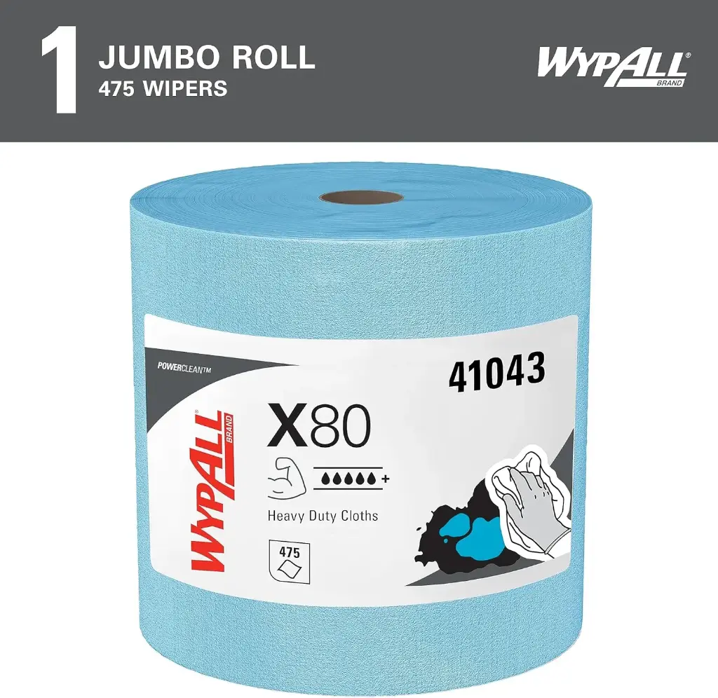 530ft Shop Towel Roll Blue X80 Ultra Duty [475: 12-1/2" x 13" Sheets ] (Wypall)