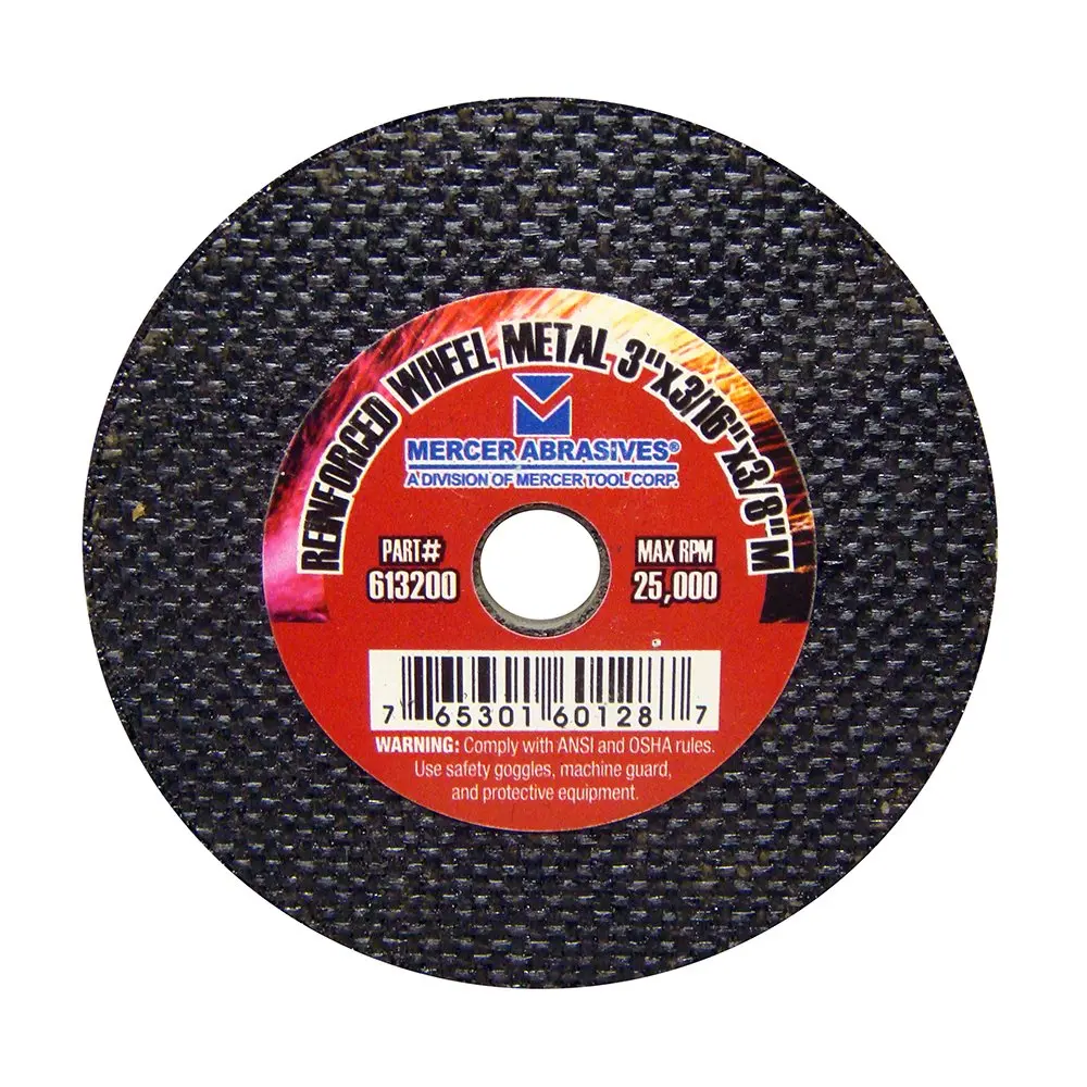 3" X 3/16" [.188] X 3/8" Arbor Cutoff Disc (Mercer)