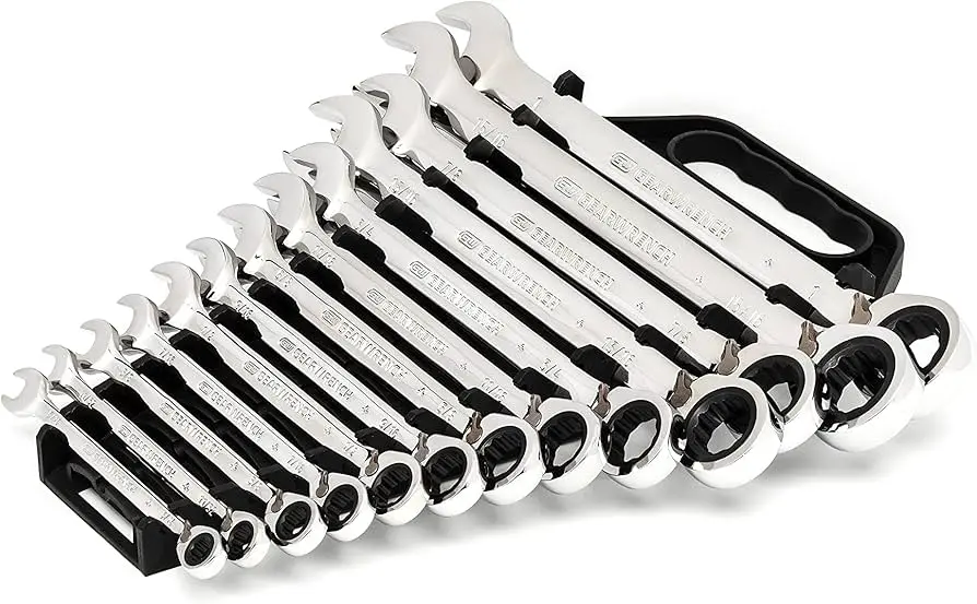 13Pc SAE 72 Tooth 12Pt Reversible Ratcheting Combination Wrench Set [5/16" to 1"] (Gearwrench)