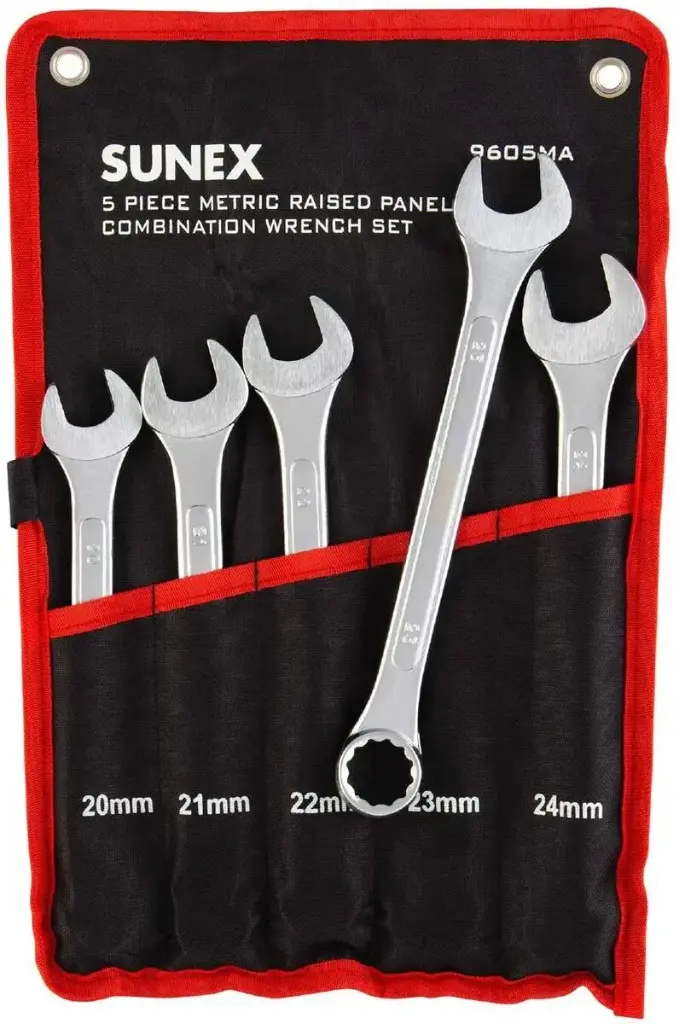 5Pc Medium Metric Combination Wrench Set [20mm to 24mm] (Sunex)