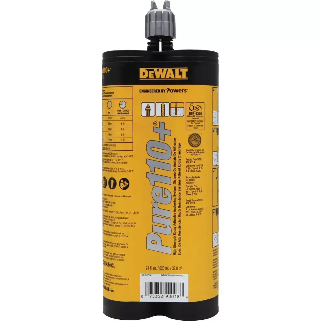 20.5oz Pure110+ High Strength Epoxy Adhesive Achoring System W/Mixing Nozzle (Powers)