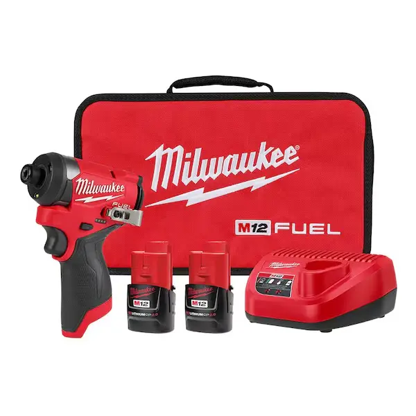 M12 1/4" Hex Impact Driver Kit W/2 Batteries, Charger & Soft Case (Milwaukee)