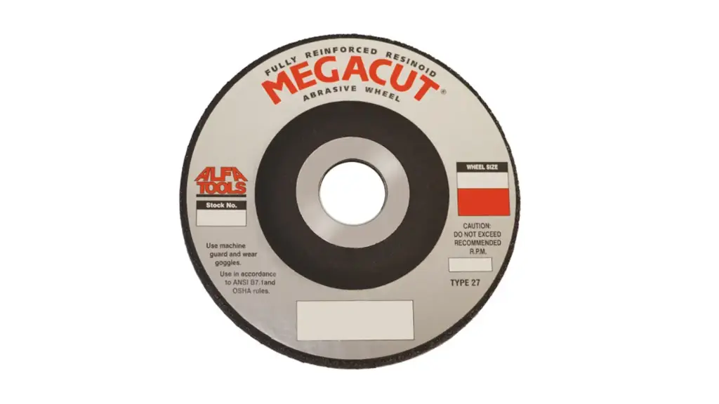 4" X 1/8" X 5/8" T-27 Cutoff/Grinding Wheel (Alfa/Megacut)