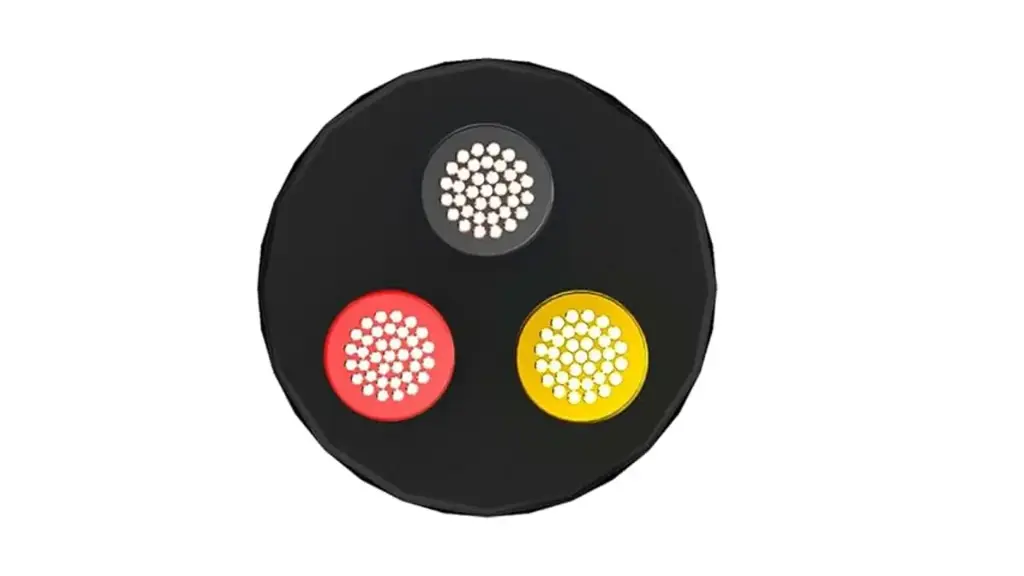 100Ft 14/3 Round Black Jacketed Duplex Wire [Red,Black & Yellow]