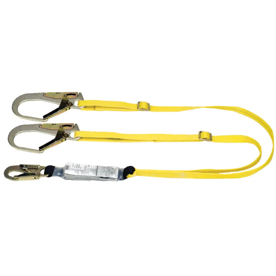6Ft Twin-Leg Energy-Absorbing Lanyard W/36C Snaphook & [2] 36CL Rebar Snaphooks (MSA)