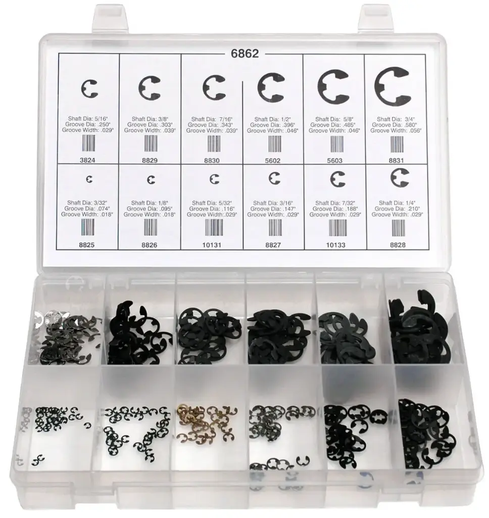 E-Clip Assortment in Plastic Compartment (Auveco)