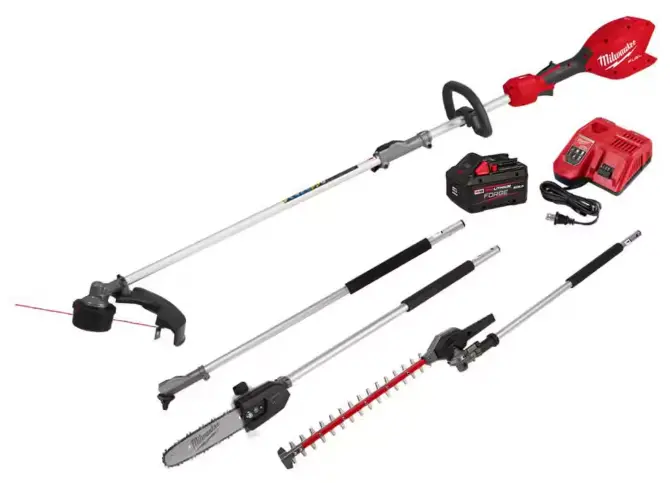 String Timmer/Polesaw/Hedge Trimmer/3Ft Extention Combo Kit W/8.0 Battery & Charger (Milwaukee)