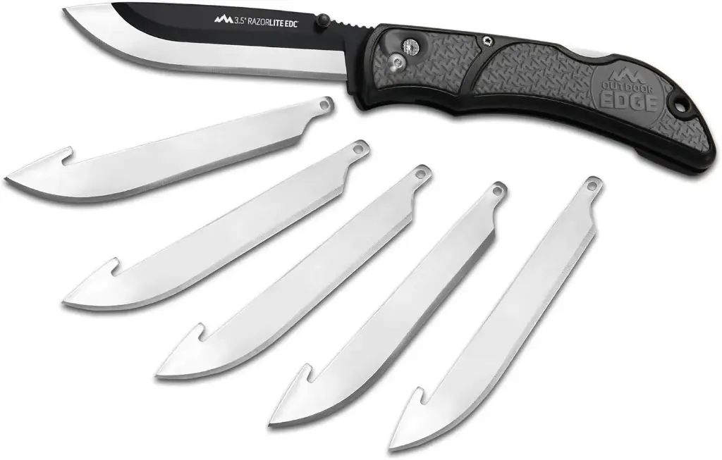 Replaceable Blade Pocket Knife [Gray] W/5 Extra Blades (Outdoor Edge)