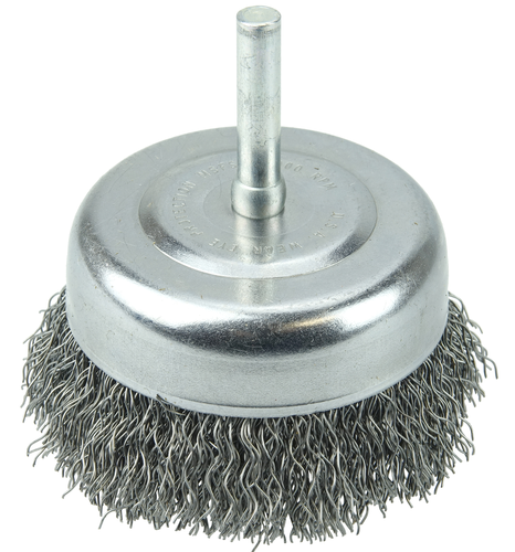 3" X .014 X 1/4 Stem Crimped Wire Cup Brush Steel [36230]