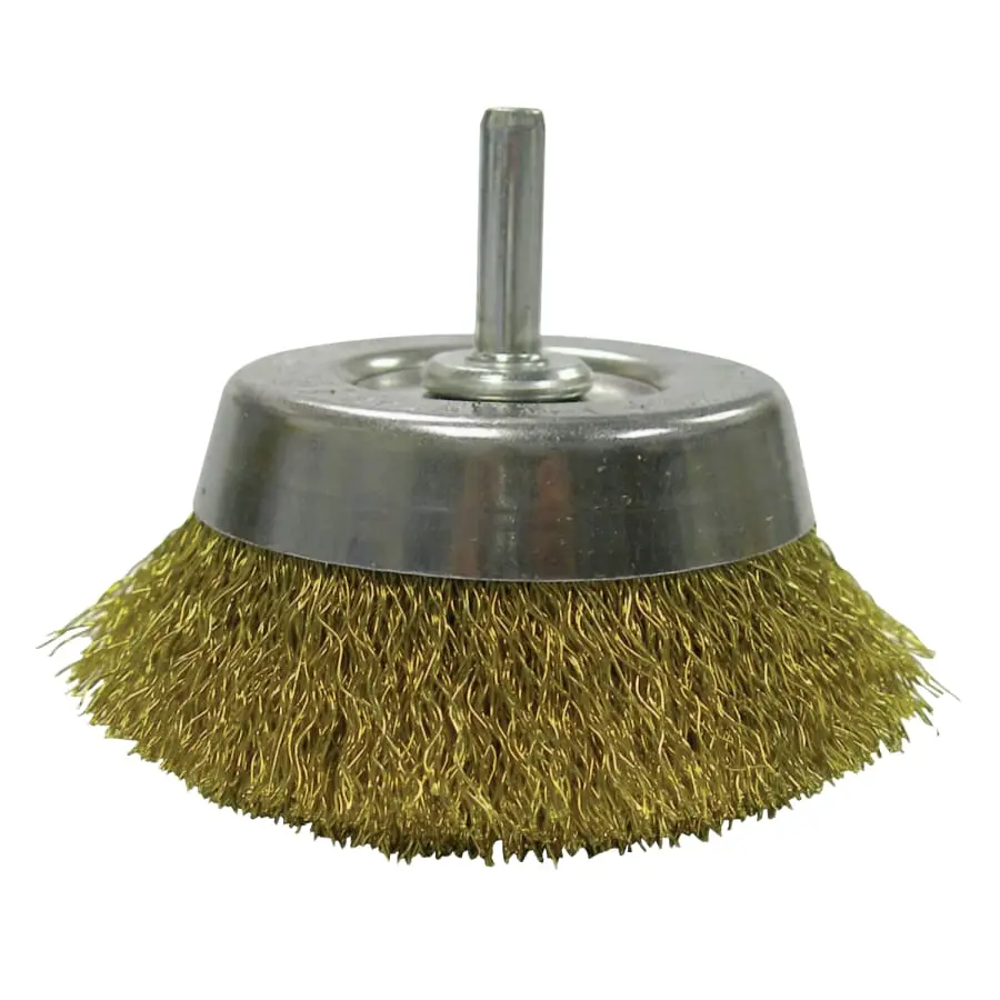 2-3/4" X .005 X 1/4" Stem Crimped Wire Cup Brush Brass