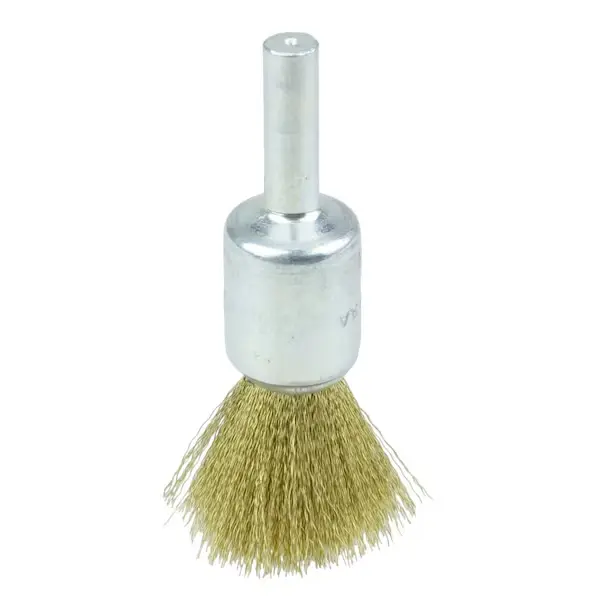 1/2" x .005 Brass 1/4" Stem Crimped Wire End Brush [10158]