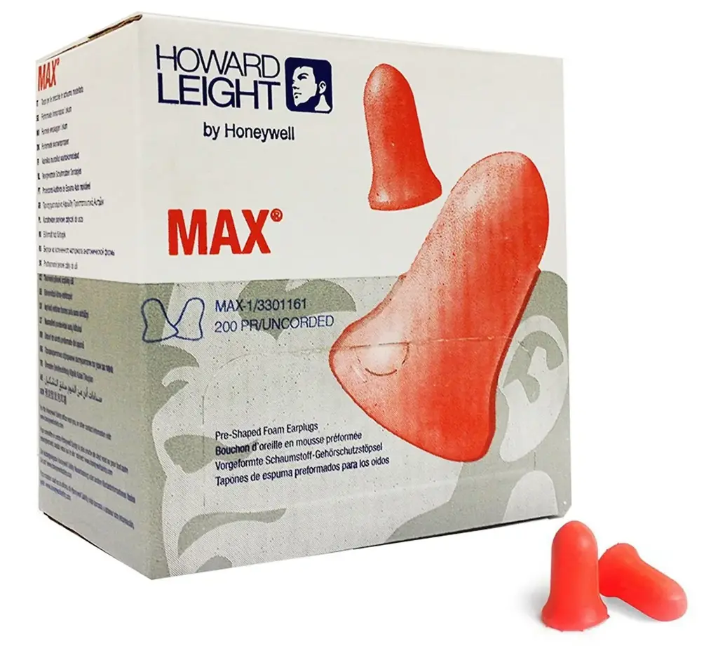 Max-1 Uncorded Earplugs 200 Pair Orange (Howard Leight)
