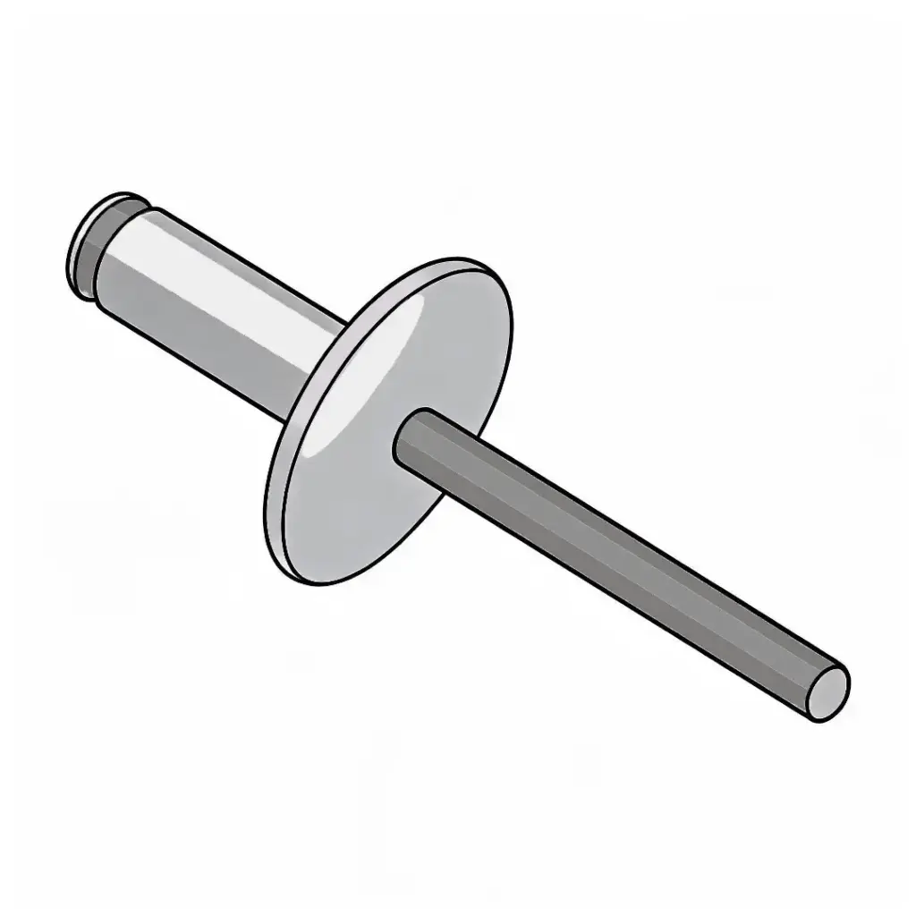 3/16" Dia. 1/8"-1/4" Grip Aluminum/Steel Large Flange Pop Rivet