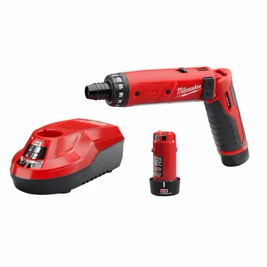 M4 1/4" Screwdriver Kit W/[2] Batteries & Charger (Milwaukee)