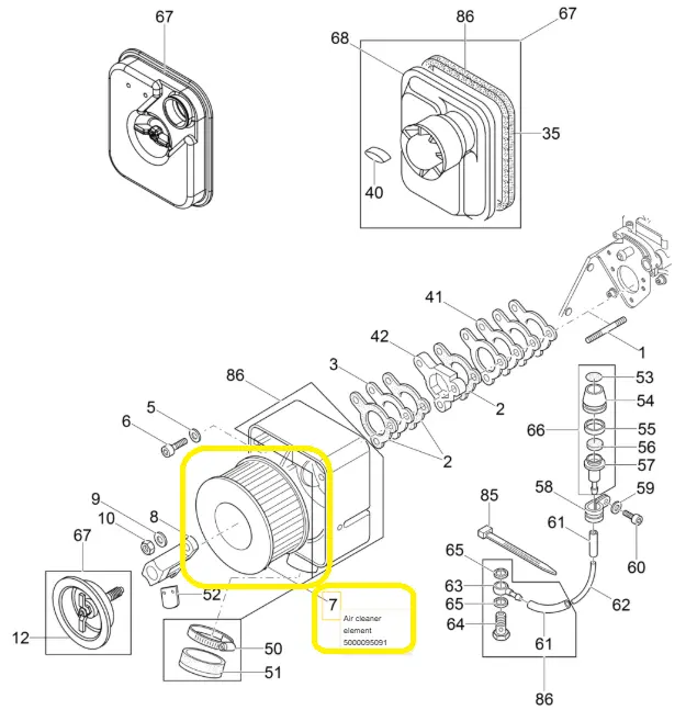 Replacement Air Filter Element for DPU6555Heh (Wacker Neuson)