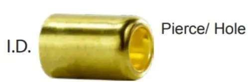 0.56" ID x 0.75" Long x .375" Pierce Hole x .020 Gauge Brass Ferrule