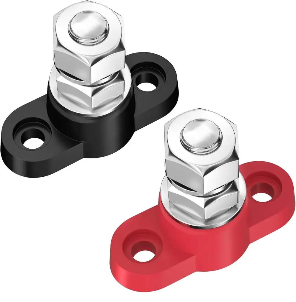 1 Set of Pos/Neg 12V Junction Blocks W/Single 3/8" Stud