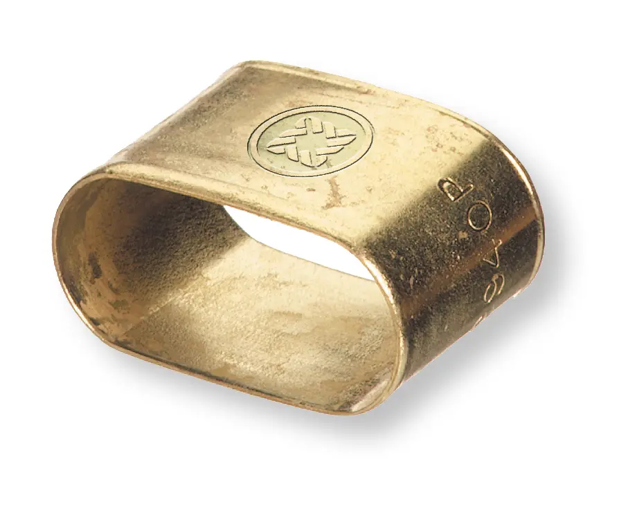 Oval Dual-Hose Brass Brace [.535" x 1.07" x 3/4" L x .024" Ga]